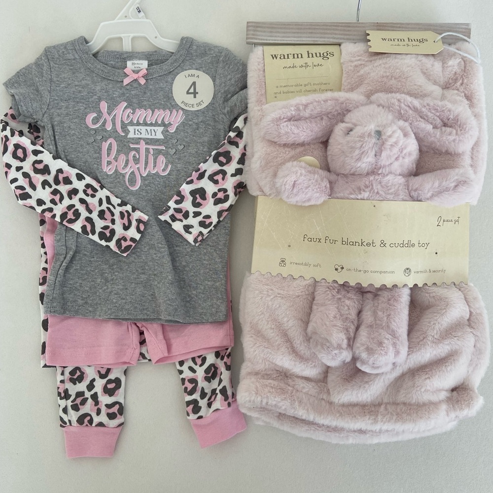Pink and Gray Kids Pajama Set